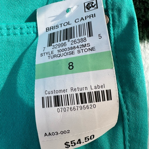 Charter Club Turquoise Bristol Capris - Picture 7 of 8